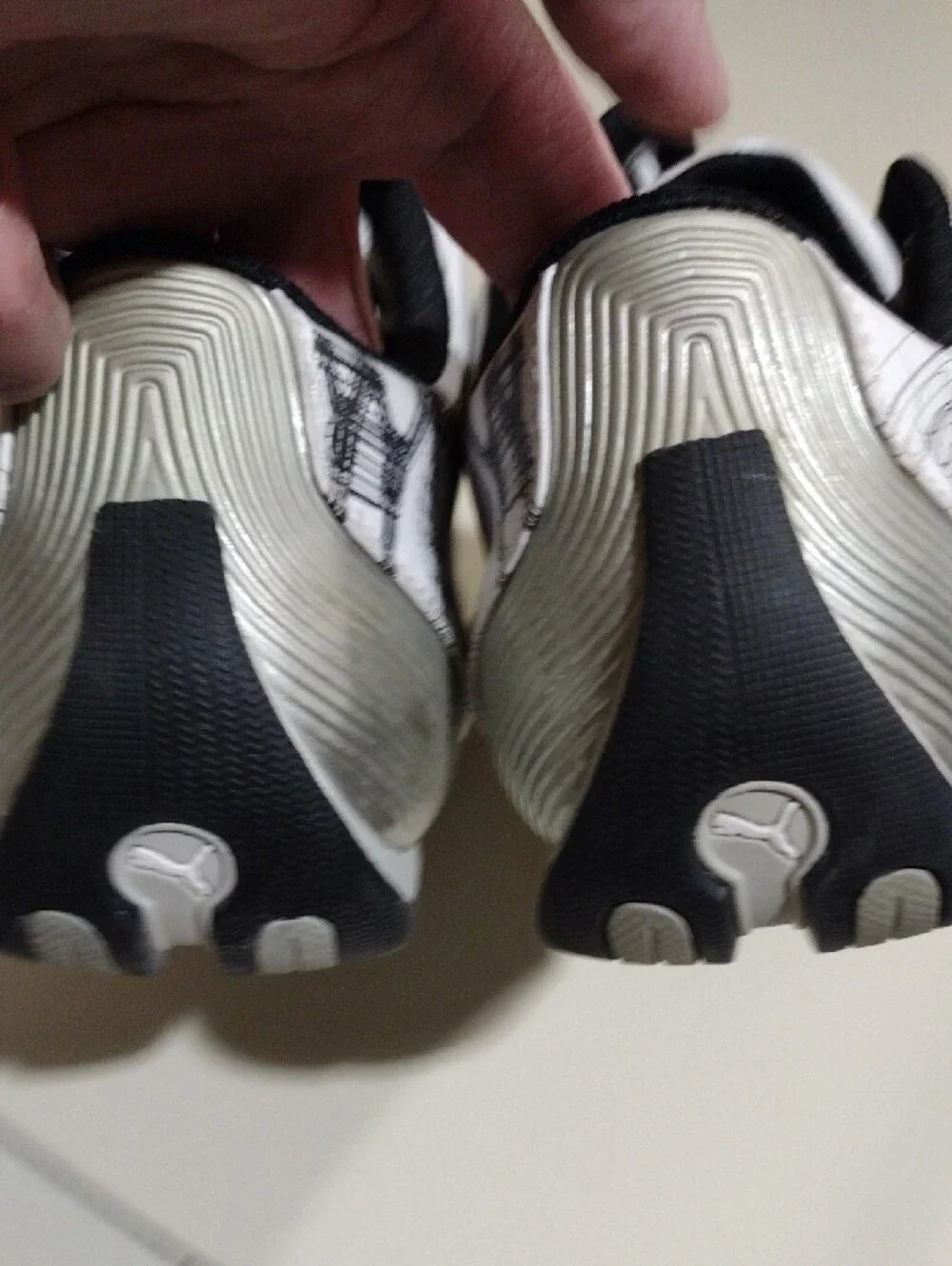 Men's Puma Future Cat S1 White Sneakers with Black Logos and Graphic Details
